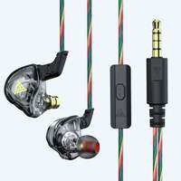 QKZ AK6 DMX Earphone HiFi Bass Dual Drive Wired Headset with Mic Noice Canceling