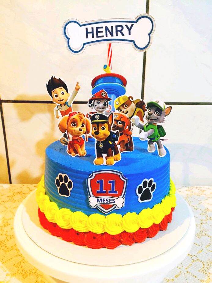 Topper cake kue karakter Paw Patrol bisa custom nama dan ucapan