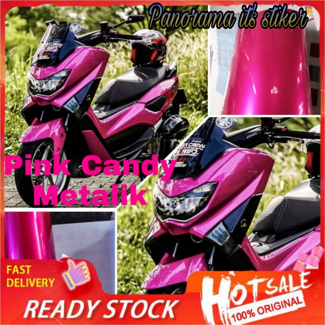 Stiker Skotlet Pink Metalik Candy Sticker Skotlet Motor Pink Metalik