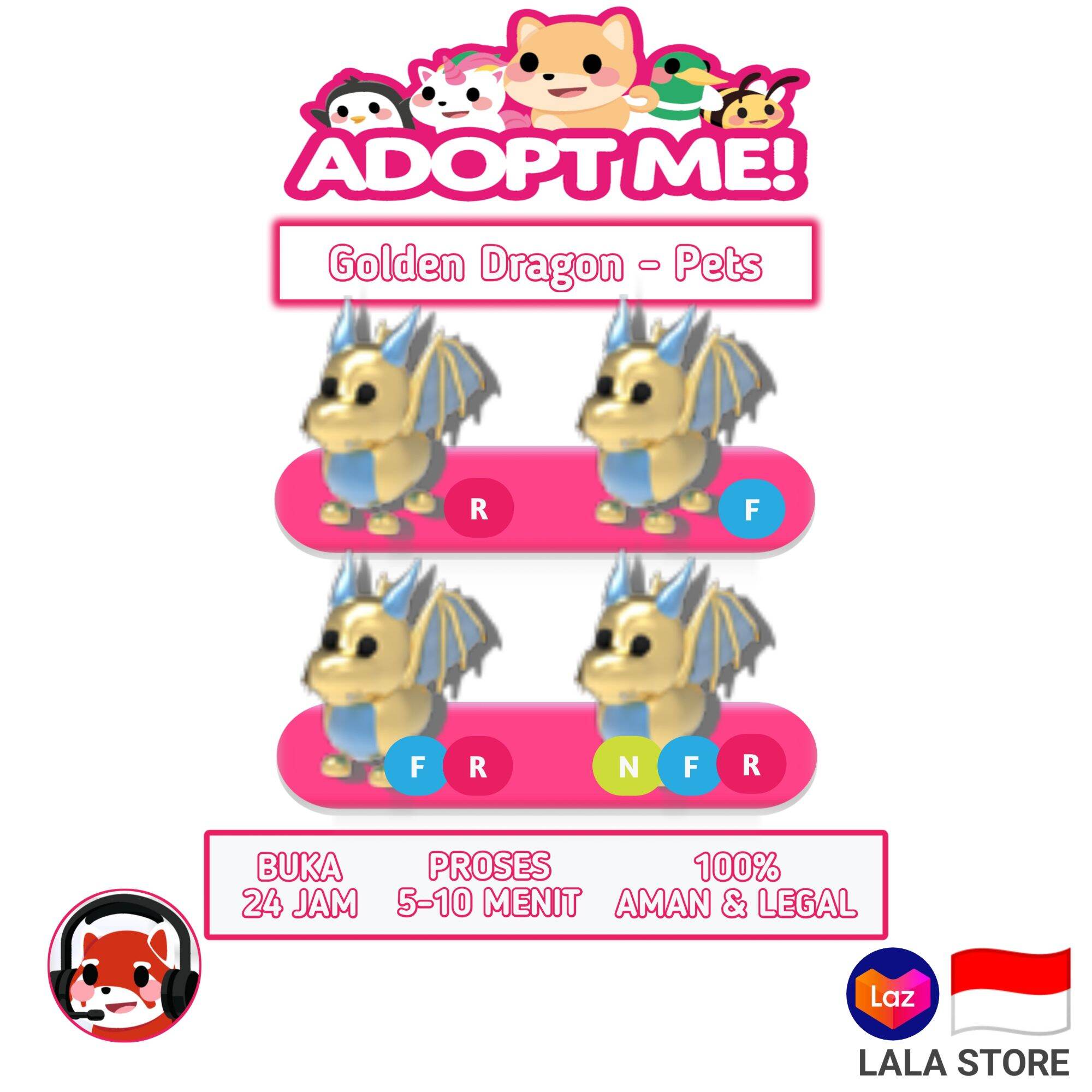 Adopt Me Golden Dragon Roblox Lazada Indonesia