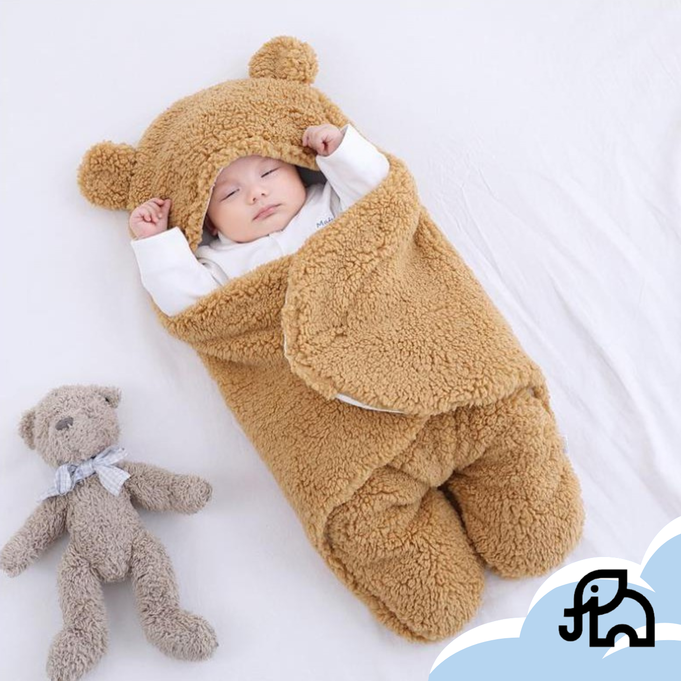 Selimut Bayi Bulu Halus Sleeping BAG Cover Bedong Bayi Instan Selimut Bulu Halus Tebal Karakter Beruang