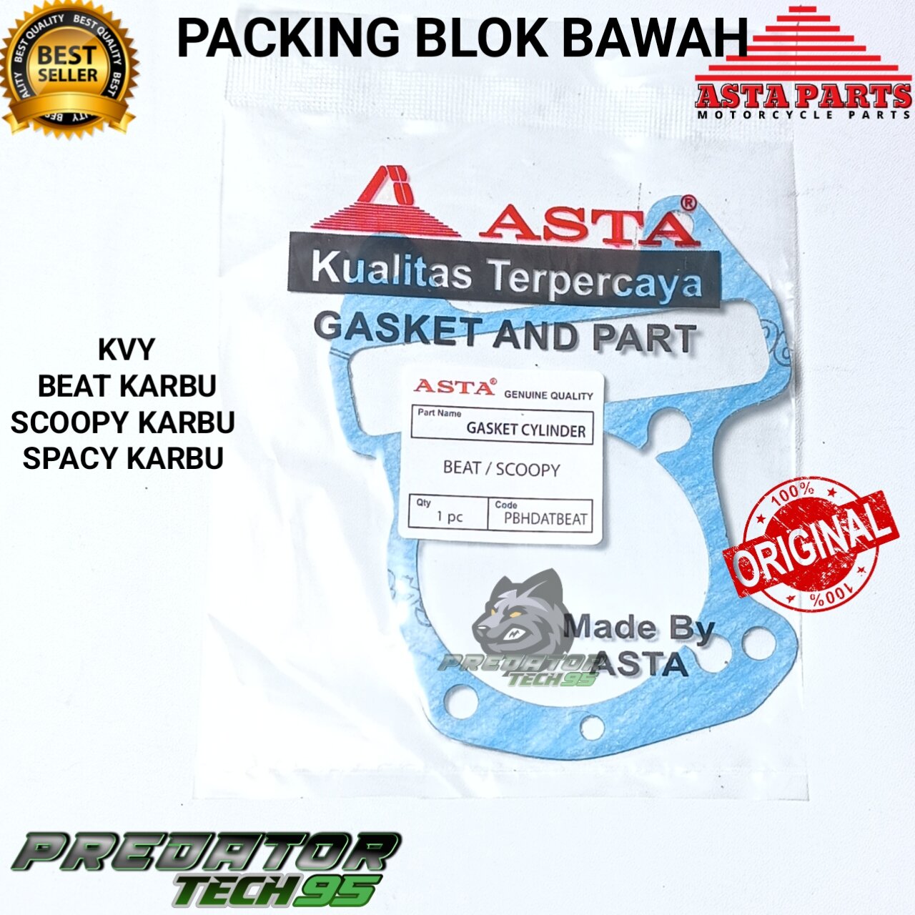 Asta Kvy Beat Scoopy Spacy Karbu Bottom Boring Block Gasket Harga 3,693 rupiah*Gratis Ongkir
