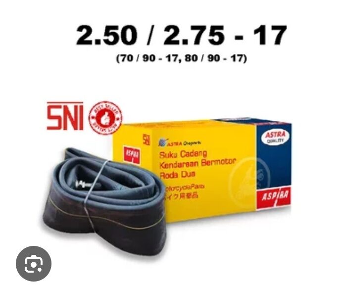 Ban Dalam Aspira ukuran 250/275-17 Harga 33,800 rupiah*Gratis Ongkir