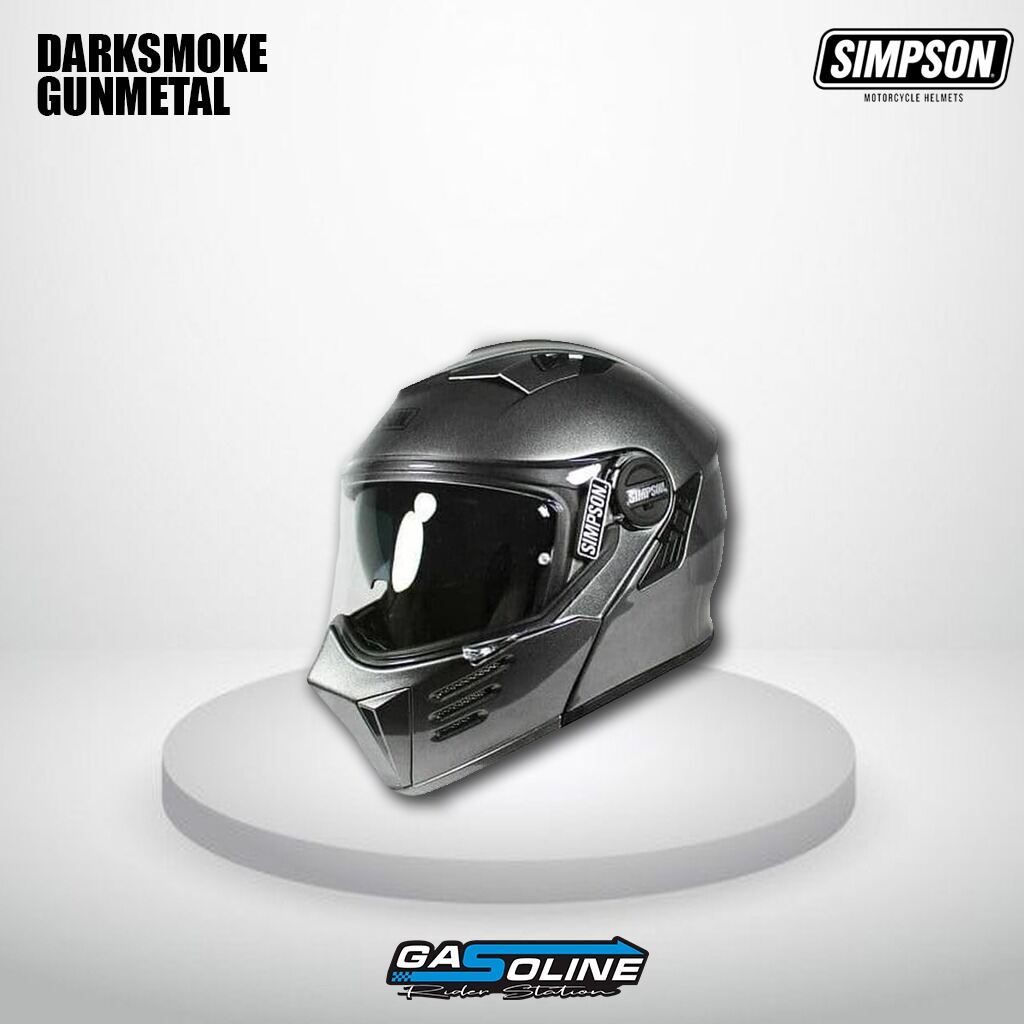 SIMPSON DARKSMOKE SOLID COLOR/MODULAR HELMET GUNMETAL Helm