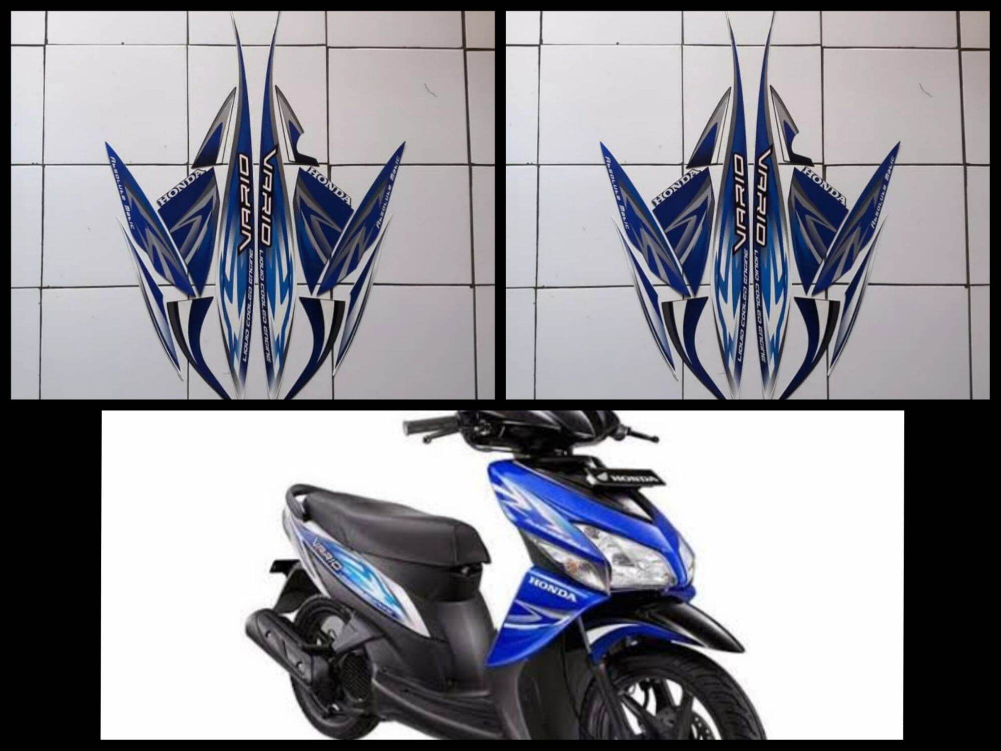 Stiker Striping Lis Les Bodi Motor Honda Vario 110 VarLa 2013 Putih