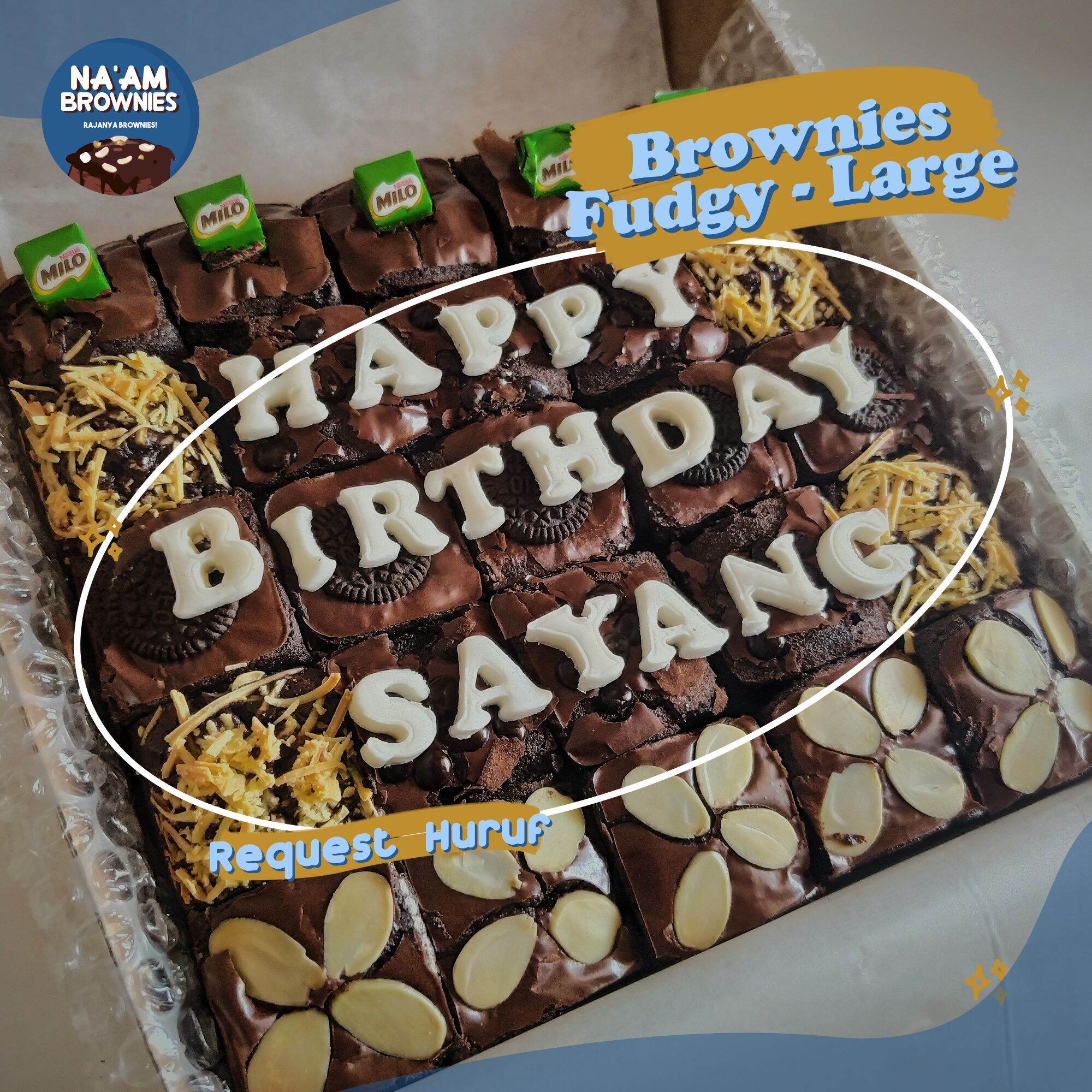 KUE BROWNIES PANGGANG CUSTOME NAMA COCOK BUAT ULANG TAHUN | Lazada