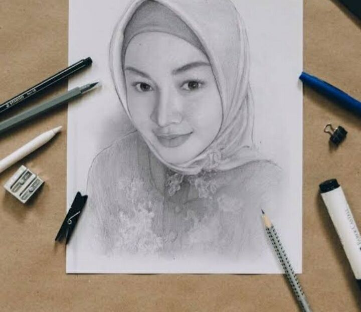 Lukisan Pensil Wajah 3d