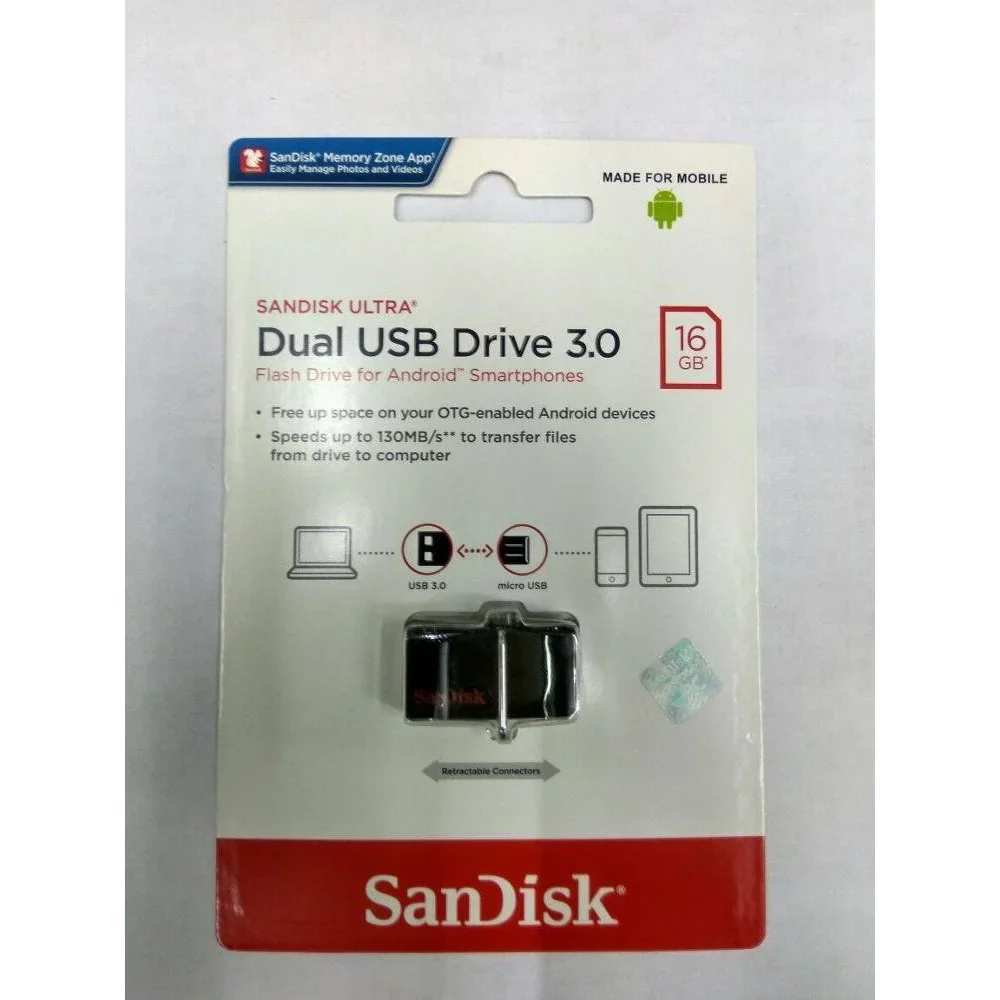 SANDISK ULTRA DUAL USB DRIVE 3.0 16GB OTG FLASH DRIVE