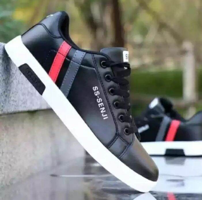 Sepatu Pria Sneakers SS Senji Plat Hitam Putih Terbaru Murah Keren Sepatu Pria Sneakers SS Senji Plat Hitam Putih Terbaru Murah Keren