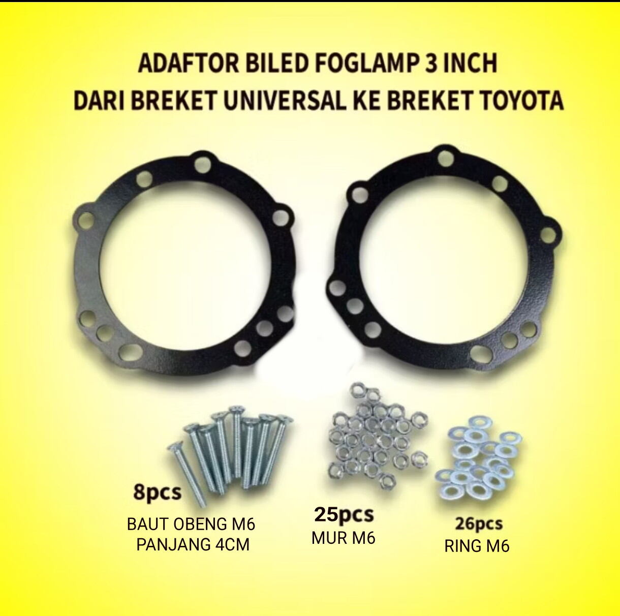 Foglamp 3 inch Toyota/Universal/bracket projie biled Foglamp 3 inch Toyota Ayla calya Sigra Agya bi led adaptor Harga 69,500 rupiah*Gratis Ongkir