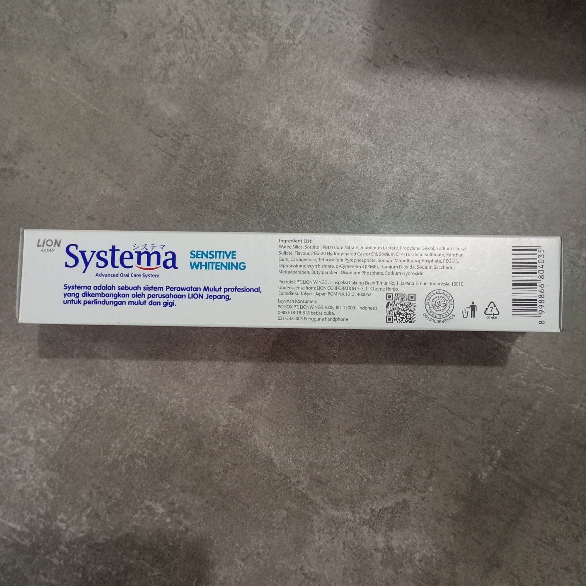 Systema Toothpaste Sensitive White - 105gr / Warna Biru / Odol Systema ...