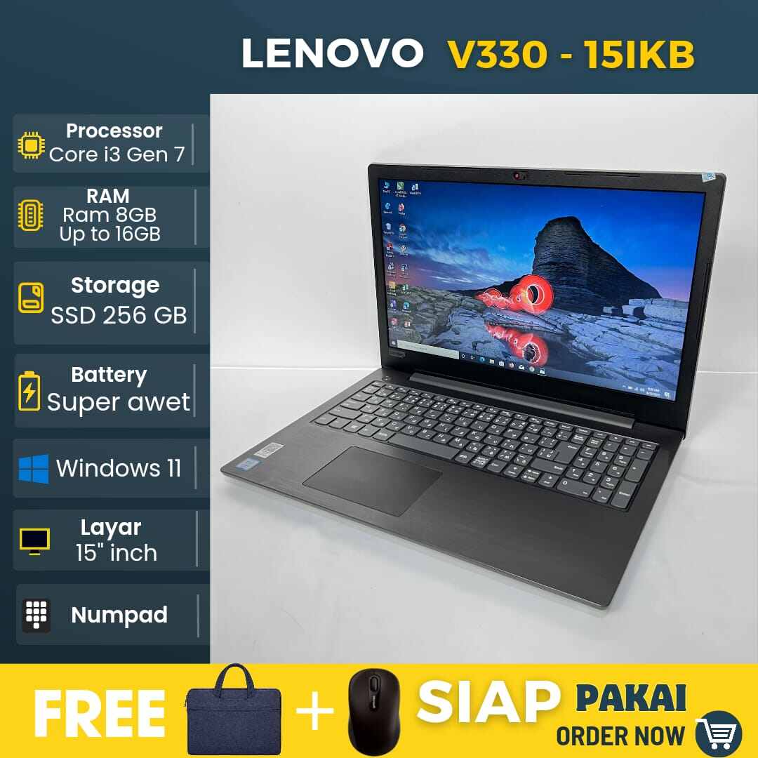 Laptop Lenovo V330-15IKB Intel core i3 gen 7 Ram 8GB SSD 256GB OS
