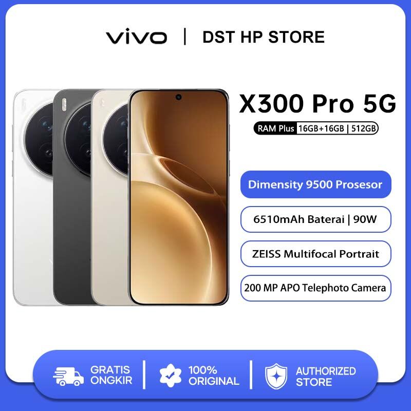 Vivo X300 Pro 5G (16 + 512GB) dimension 9500 200 MP zeissapo telephoto camera stage mode 2.0 IP68 & IP69 Harga 18,999,000 rupiah*Gratis Ongkir