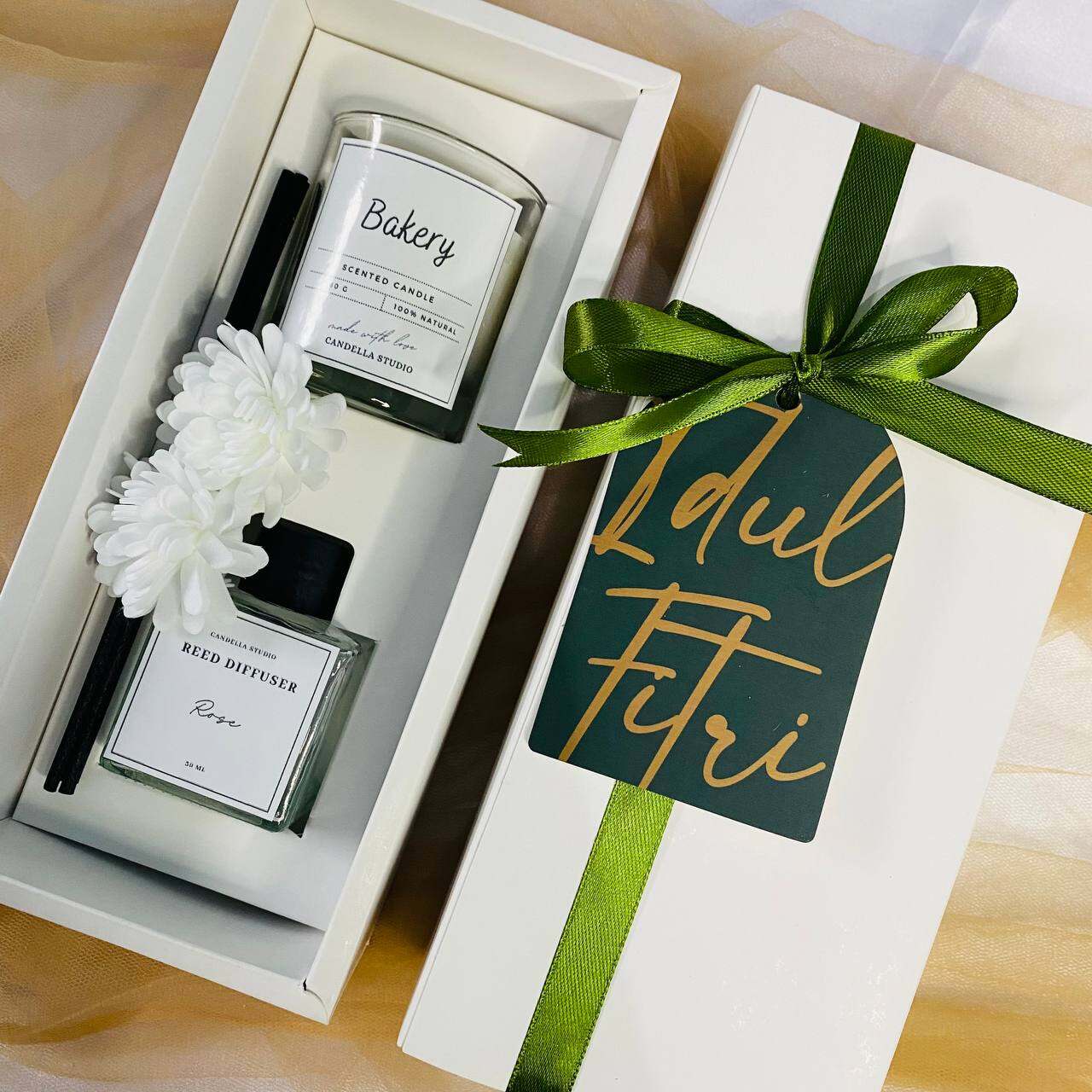 Hampers Giftbox Scented Candle + Reed Diffuser | Gift Set | Idul Fitri | Lebaran | Imlek | Christmas | Souvenir | Lilin Aromaterapi