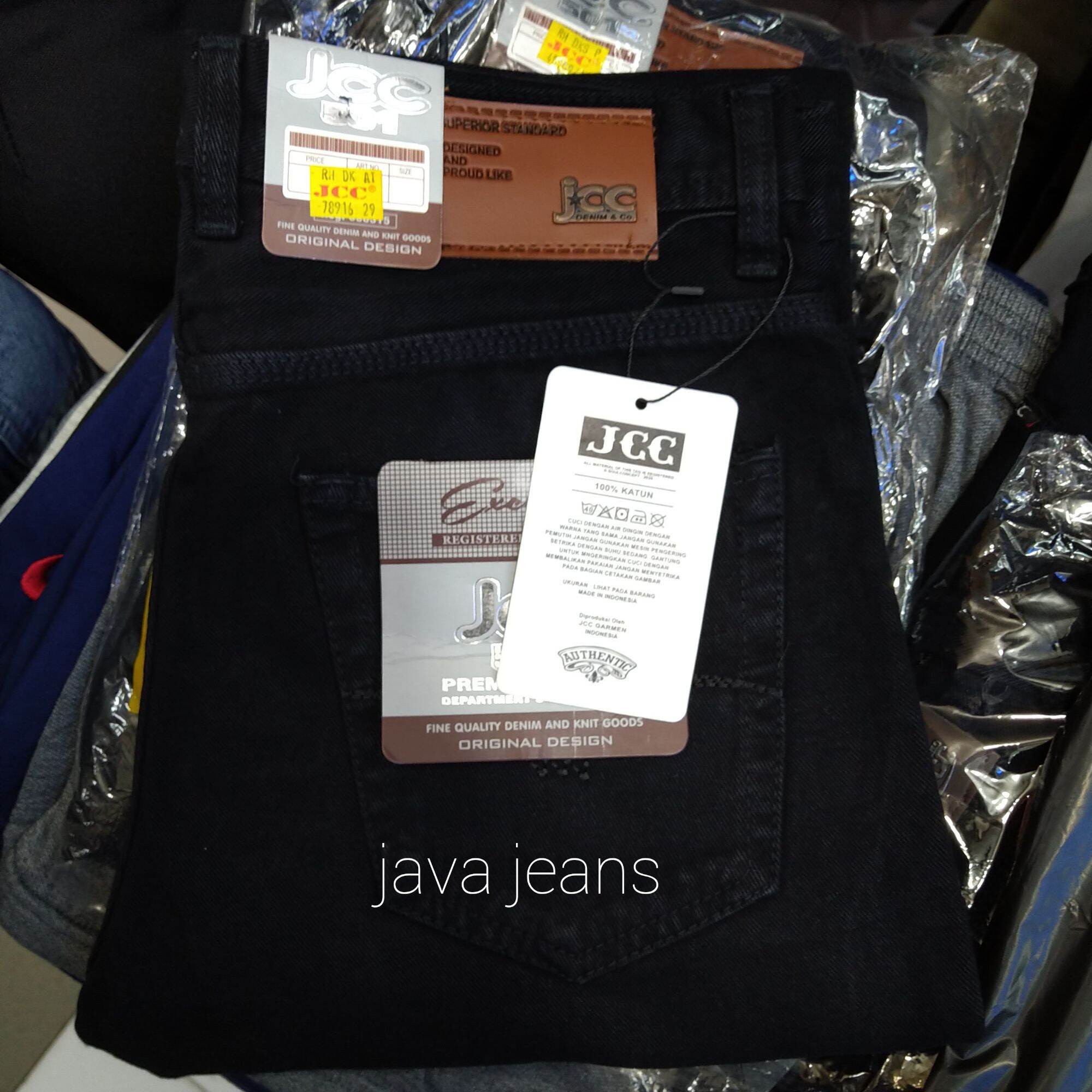 CELANA PRIA STANDAR JEANS HITAM PEKAT 