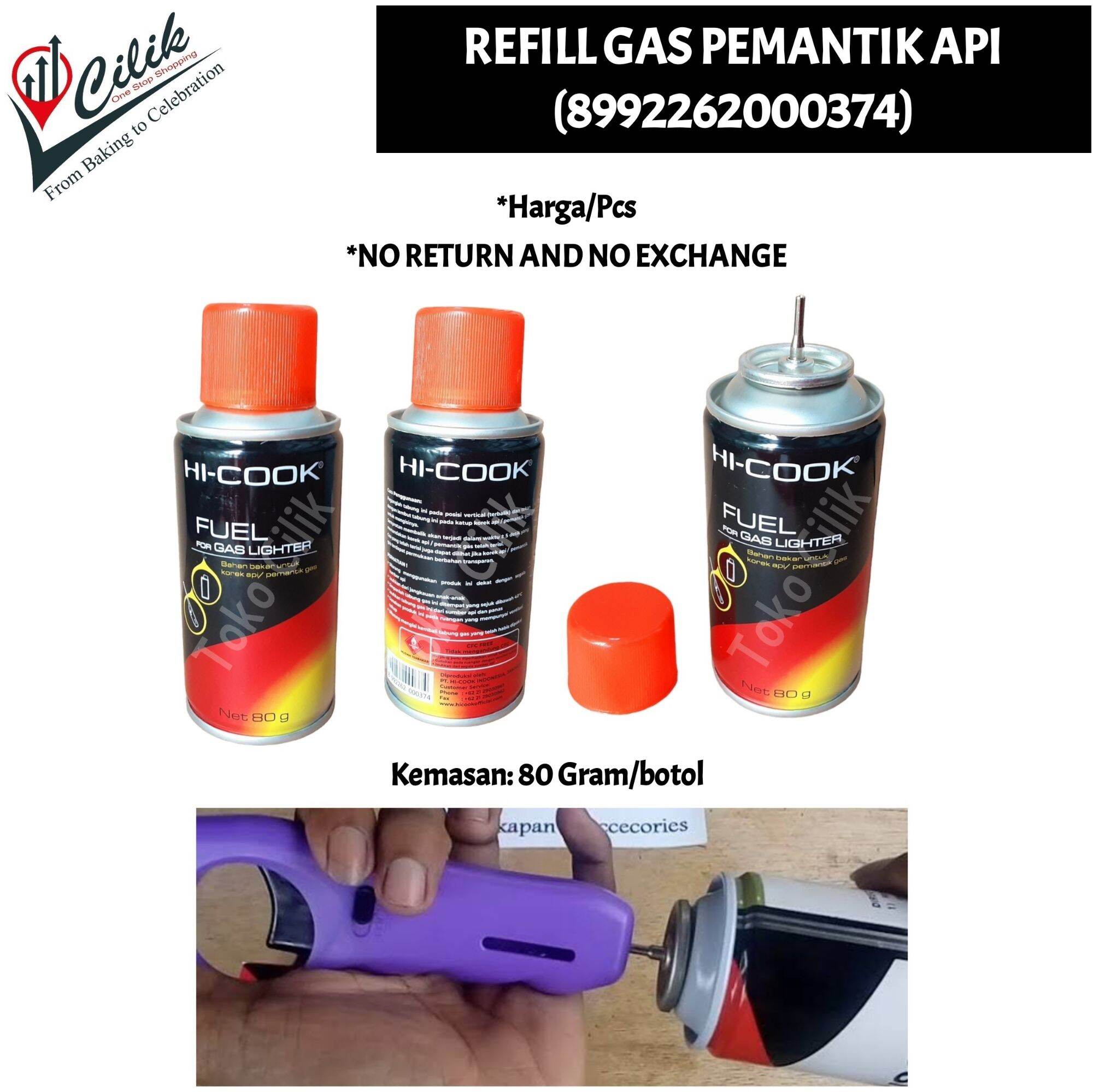 Refill Isi Ulang Pemantik Gas Api Pistol Korek Gr Hi Cook Dapur Lazada Indonesia