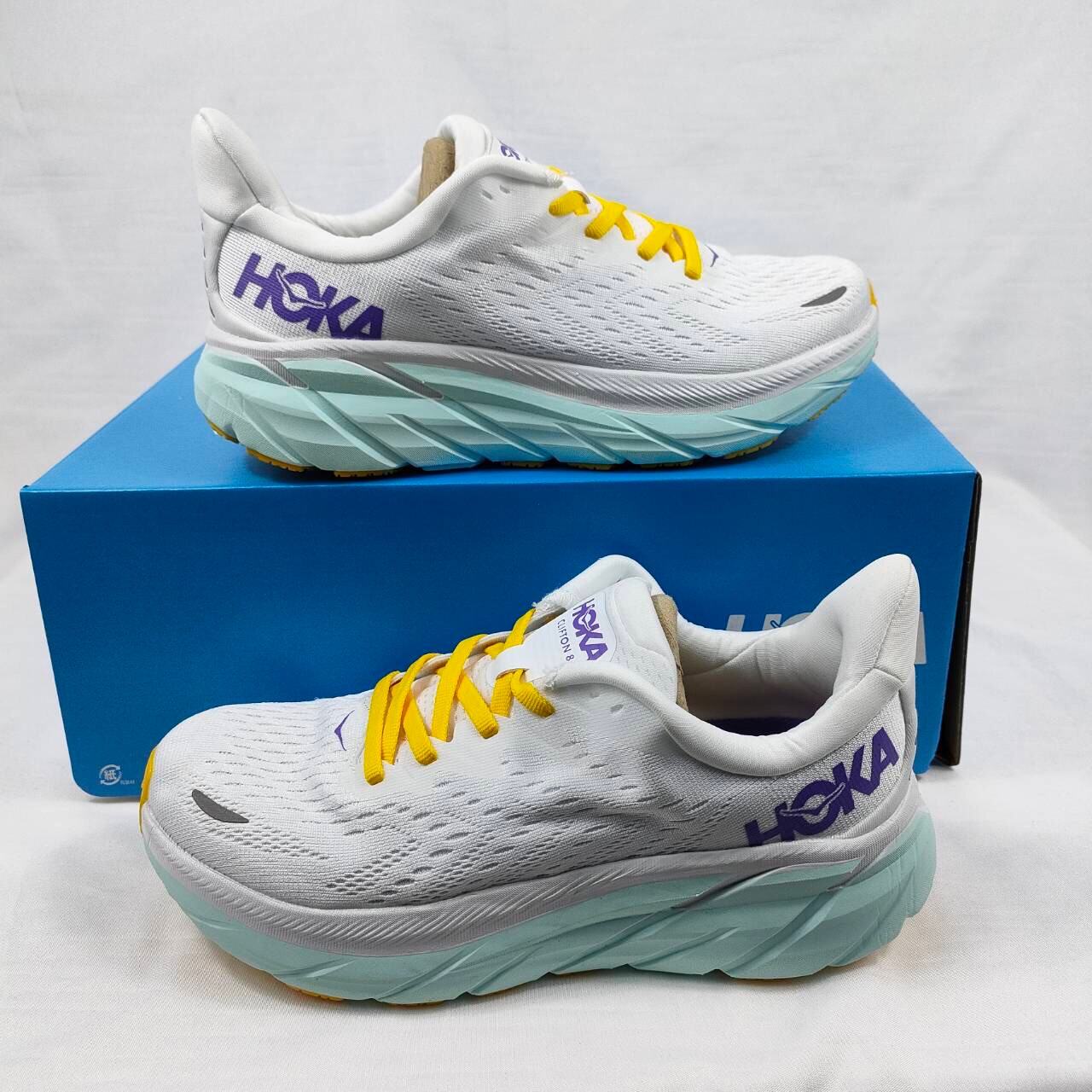 HOKA CLIFTON WHITE GREEN TOSCA SIZE 37-40 Canvas Mid-Top Sneaker