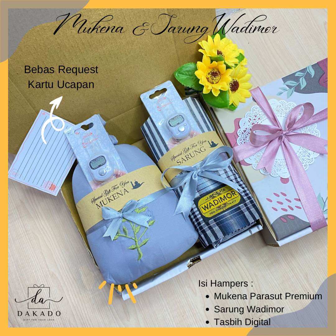 Hampers Mukena Sarung Wadimor Free Tasbih Kado pernikahan Anniversary Engagement