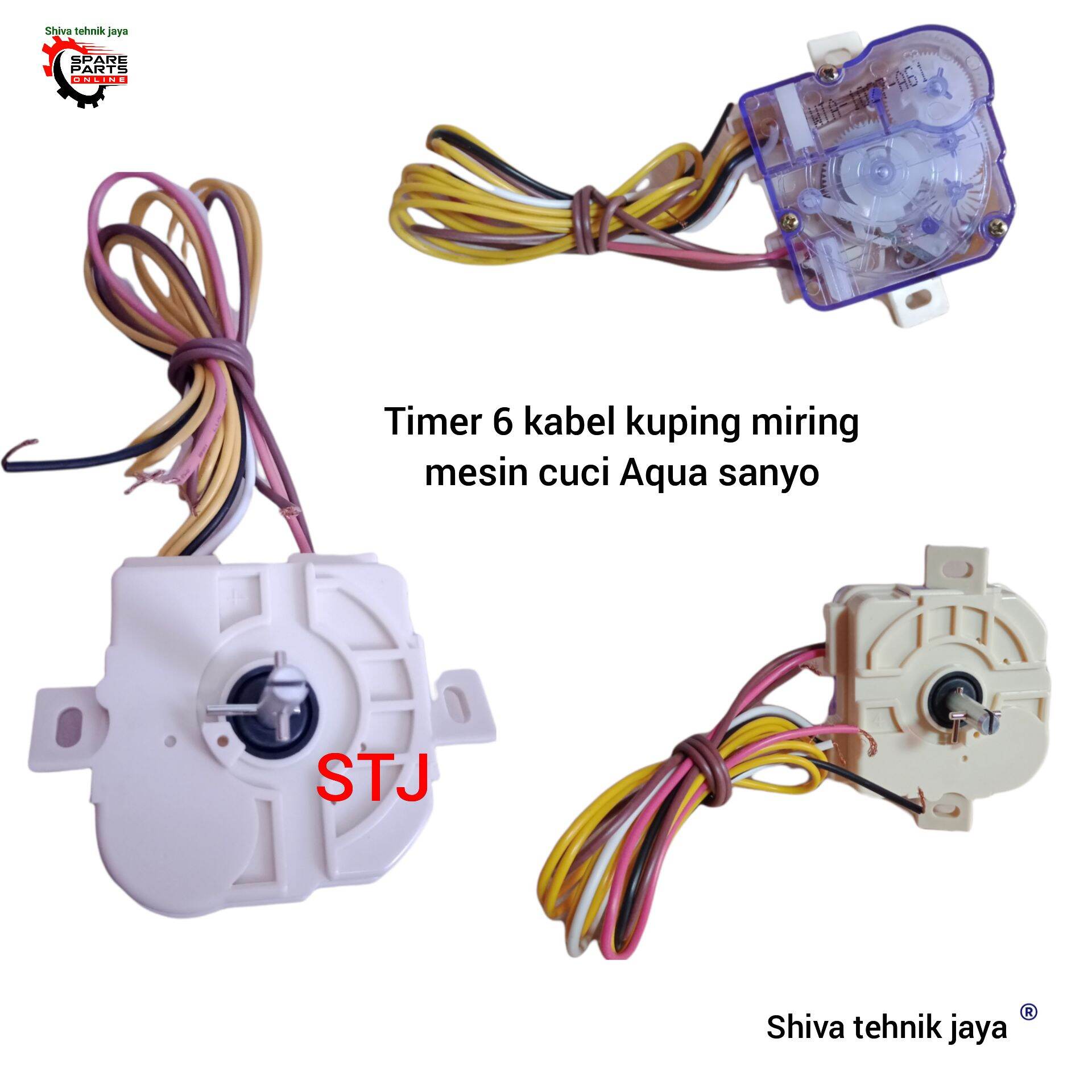 Timer 6 kabel kuping miring mesin cuci Aqua sanyo 2 pintu