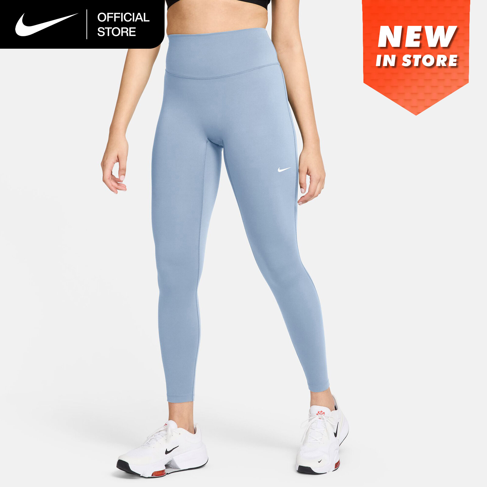 Nike Women's One Seamless Front High-Waisted Full-Length Leggings - Hydrogen Blue [HJ9196-407] ราคา 1,700 บาท*ส่งฟรี