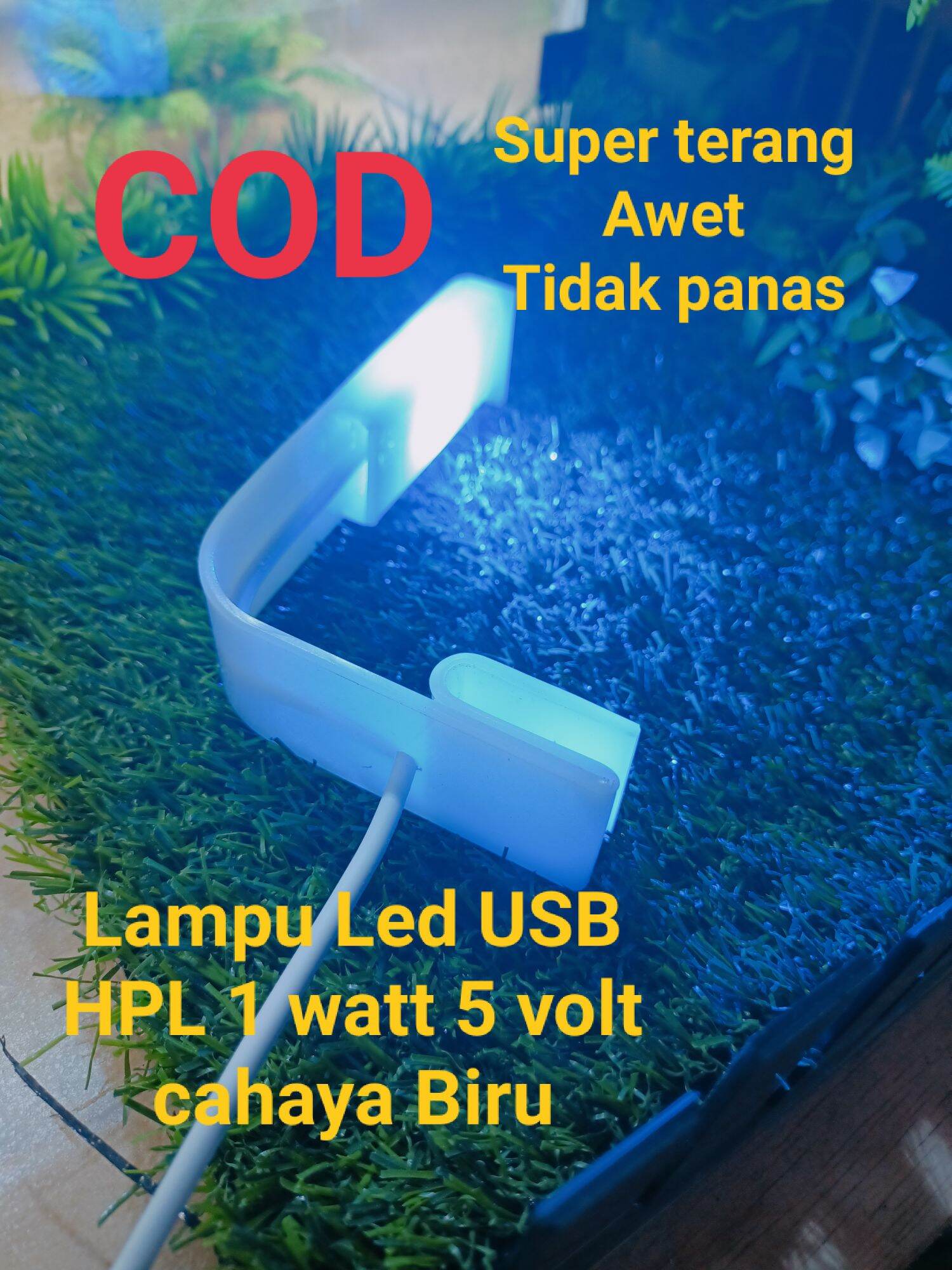 wins10 / Lampu hias aquarium Led USB HPL 1 watt 5 volt BIRU