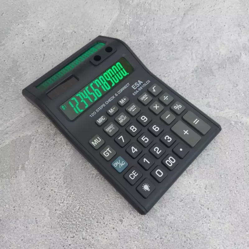 Kalkulator LCD LED 2 Layar Double Screen Calculator Besar Check Correct ESA 8810LCS