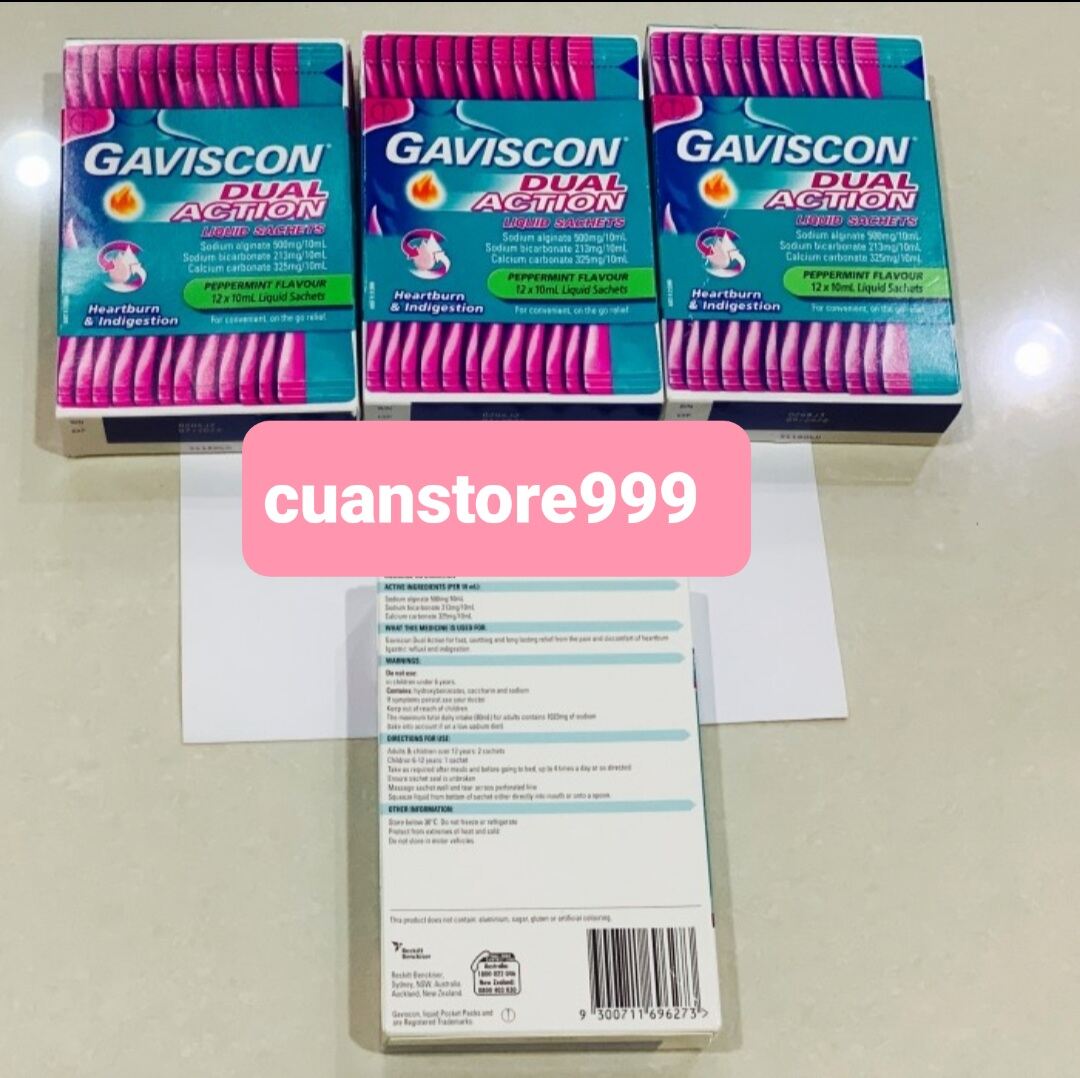 Gaviscon Dual action liquid 12 sachet ×10 ml ori Hand Carry Australia