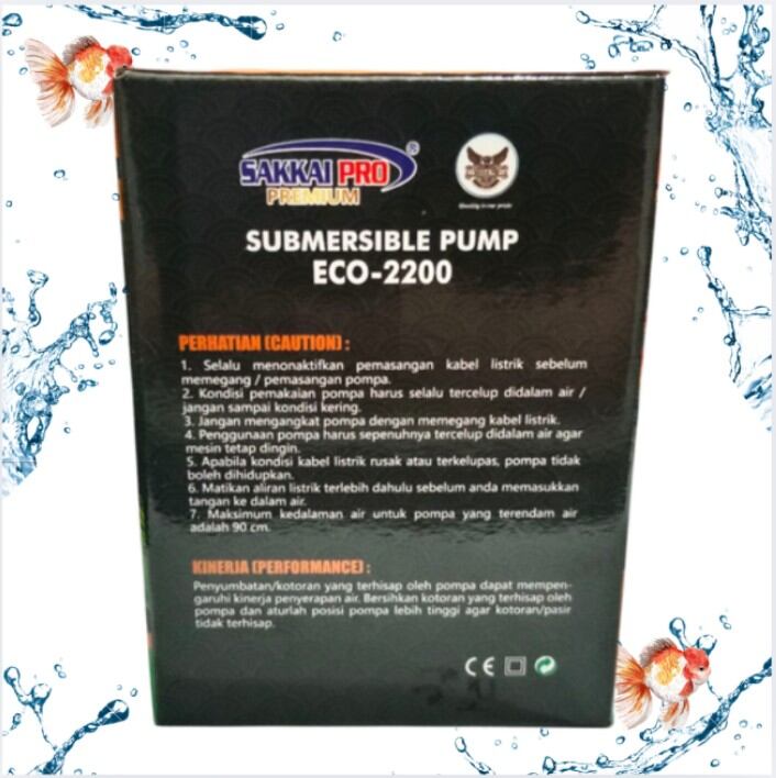 SAKKAI PRO ECO 3200 POMPA KOLAM AQUARIUM SUMBMERSIBLE PUMP