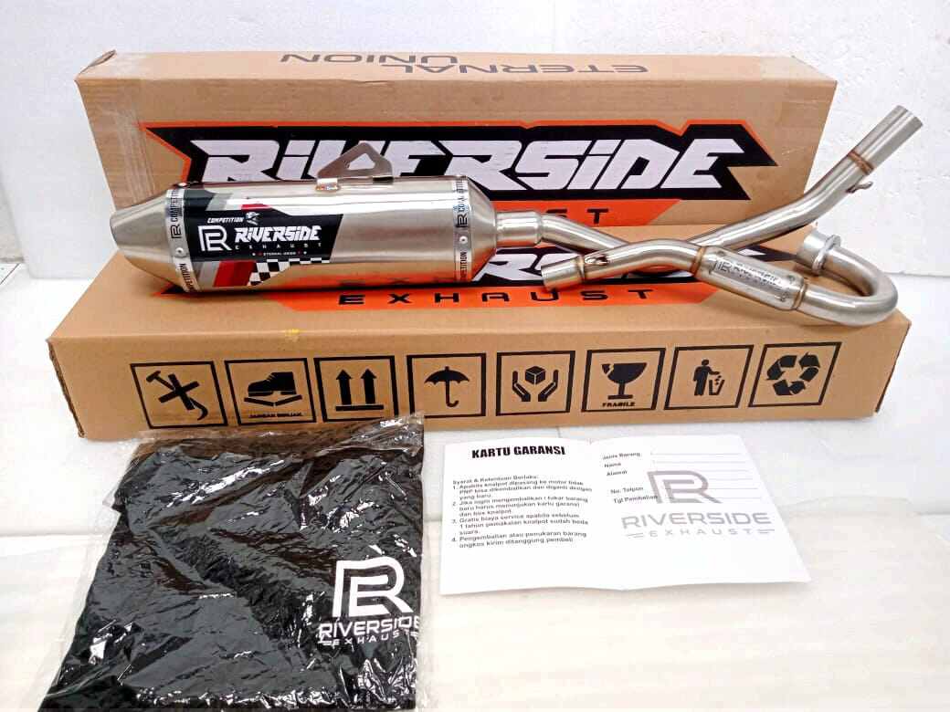 KNALPOT RACING ORIGINAL CRF KLX DTRACKER WR155 ORIGINAL RIVERSIDE EXHAUST TYPE COMPETITION LEHER BENDING STAINLESS STEEL / KNALPOT RACING CRF 150 / KNALPOT KLX 150 / KNALPOT DTRACKER 150 / KNALPOT YAMAHA WR155 Harga 1,500,000 rupiah*Gratis Ongkir