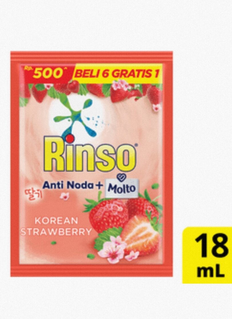 Label Rinso Rinso Deterjen Cair Korean Strawberry Sachet 18ml | Lazada Indonesia