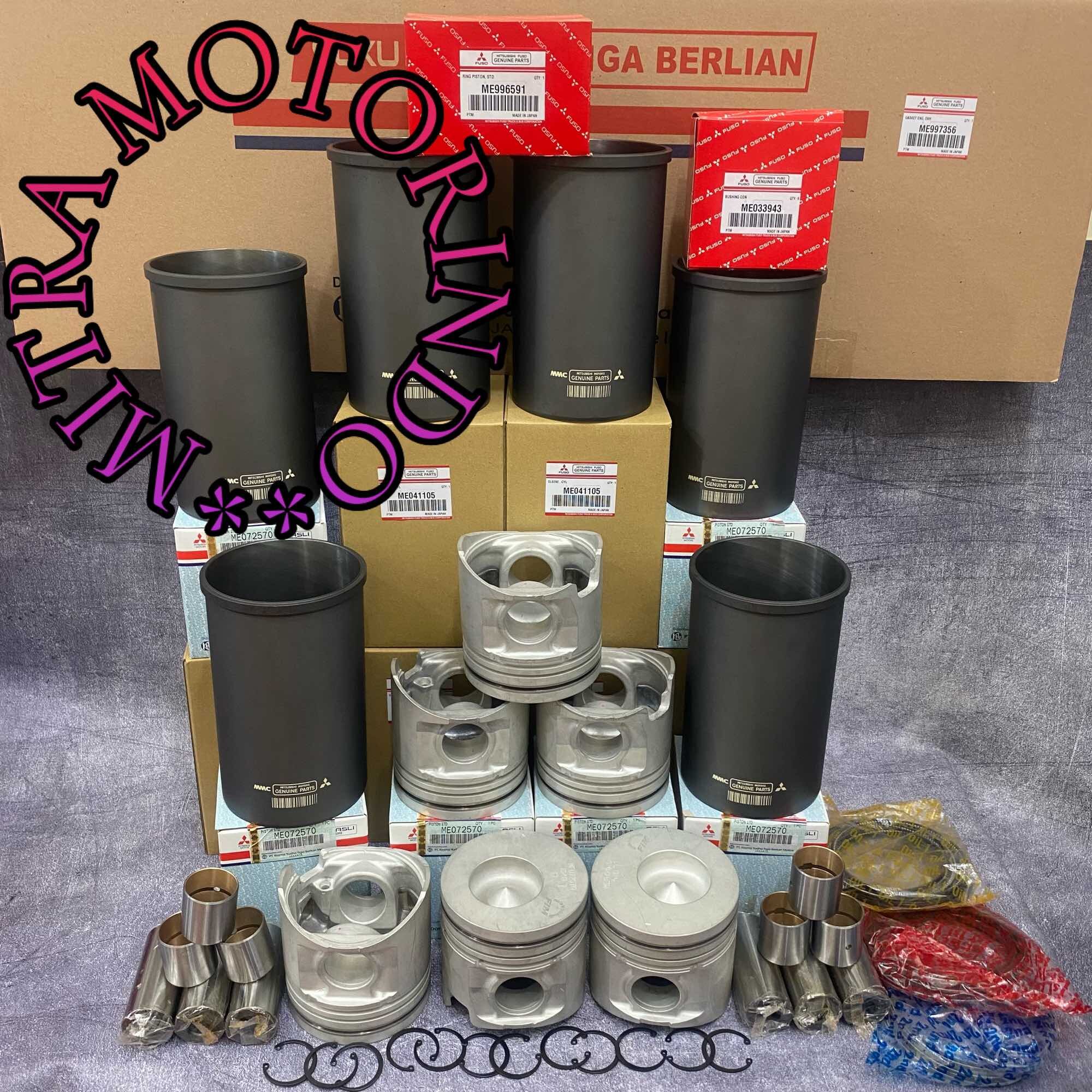 Liner Kit /Liner Set + Piston + Ring + Paking Set + Bushing + Mitsubishi Fuso 6D16T M3/6D16T 3AT STD Harga 10,927,000 rupiah*Gratis Ongkir