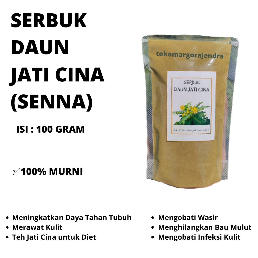 Jati Cina Bubuk 100gr Serbuk Daun Senna Murni Organik Alami Lazada