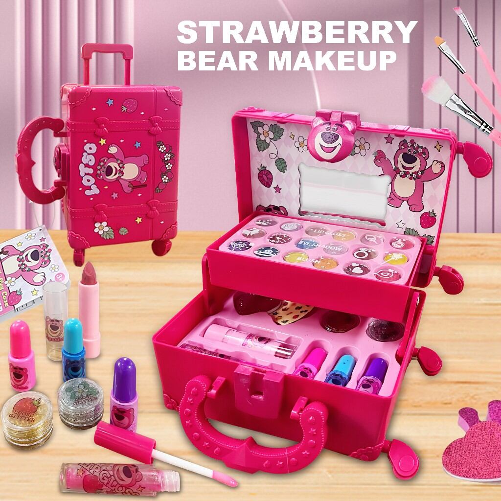 SERBATOY - 32pcs Mainan Kosmetik Kecantikan Anak Kasus Peralatan Kotak Make up set untuk gadis ulang t…