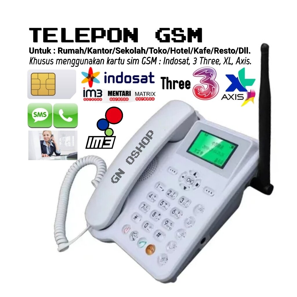 Telepon GSM Rumah Kantor Pesawat Telpon Telp Telephone Slot Kartu Sim Card Gsm Fwt Fwp Fixed Wireless Phone GSM Home Desk Phone Deskphone Harga 1,199,900 rupiah*Gratis Ongkir