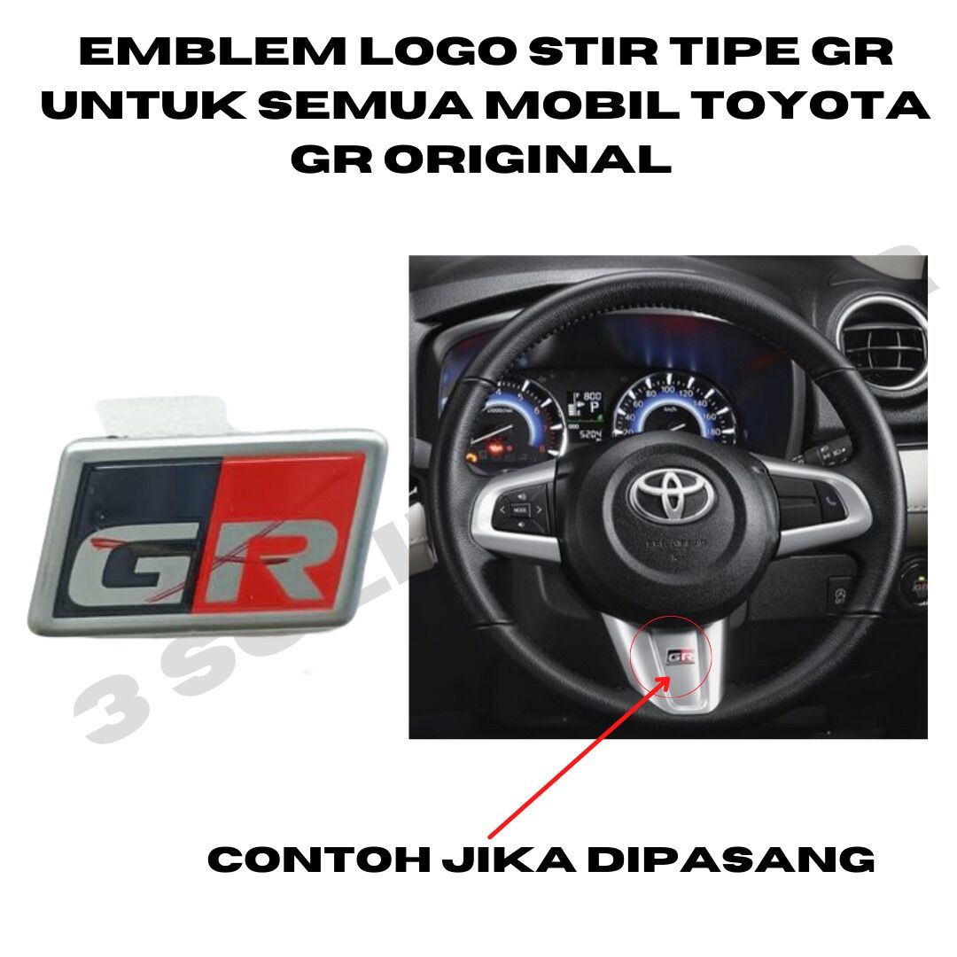 EMBLEM LOGO STIR TIPE GR UNTUK SEMUA MOBIL TOYOTA GR ORIGINAL Harga 38,999 rupiah*Gratis Ongkir