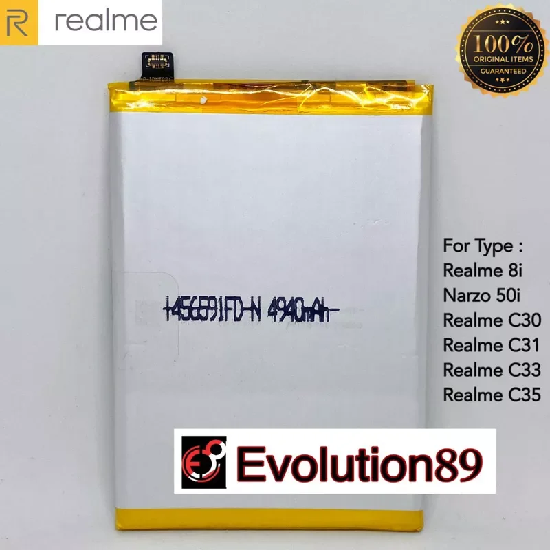 Baterai HP REALME C33 ORIGINAL 100% BLP877 | Batu Batre Battery Batrei Batere Batrai Tanam Real Me C33 ORI Model BLP-877 BLP 877. 