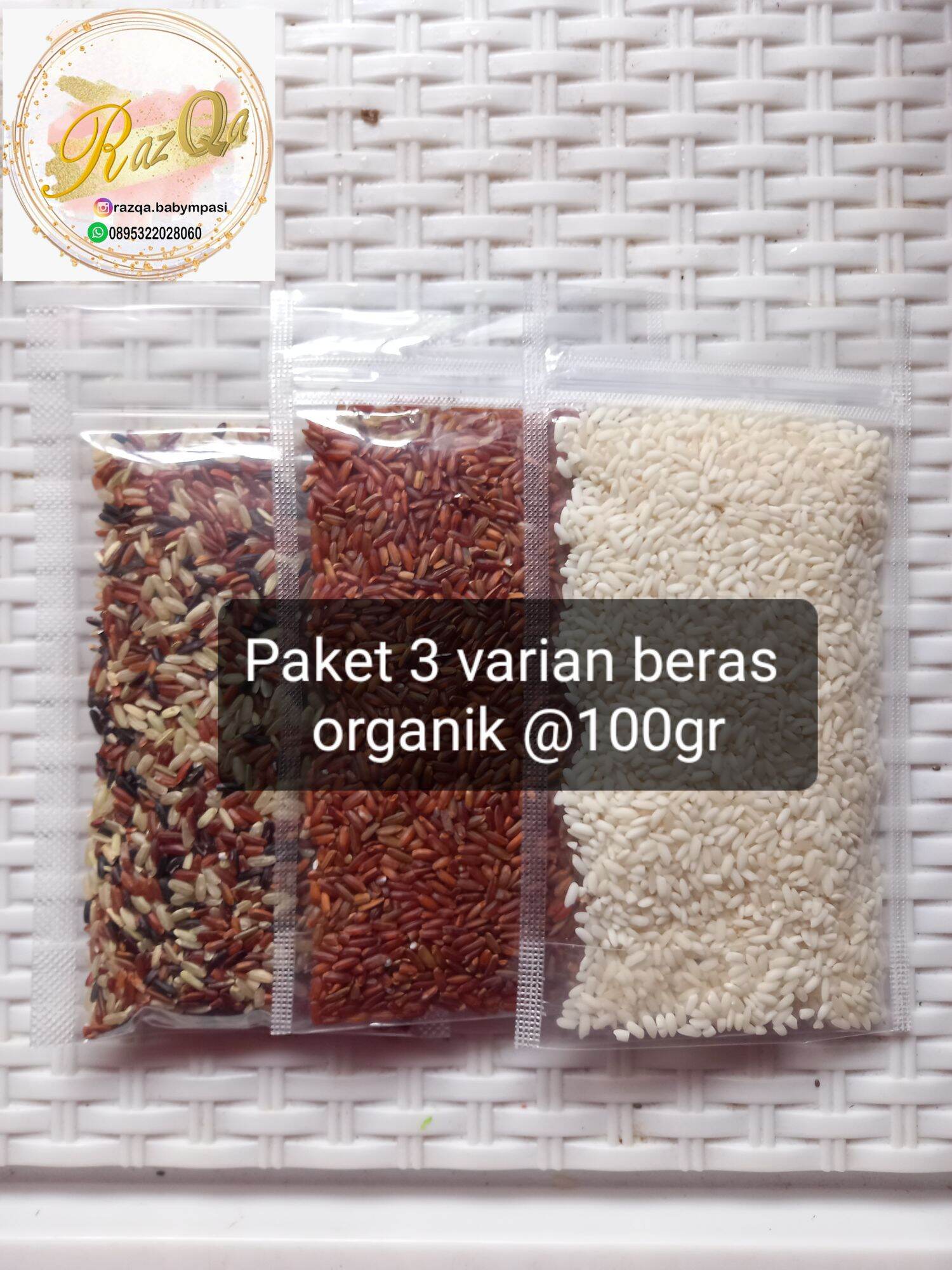 Lingkar Organik Beras Merah Menthik Susu Mix Merah Coklat Hitam beras organik beras diet beras mpasi 100gr