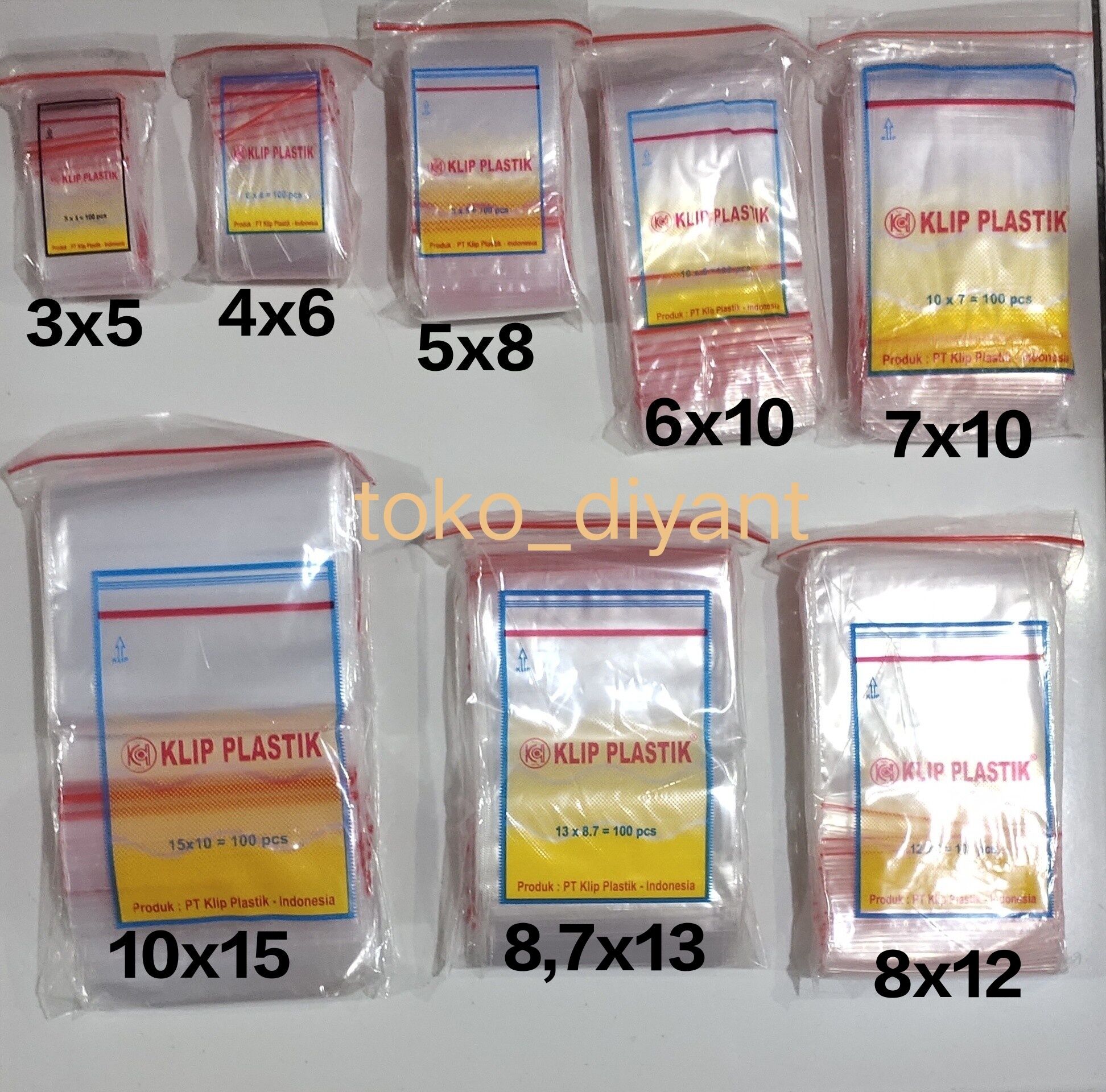 Plastik Klip 3x5 4x6 5x8 6x10 7x10 8x12 87x13 10x15 Klip Bening Klip Kacang Sambal Obat Bening 