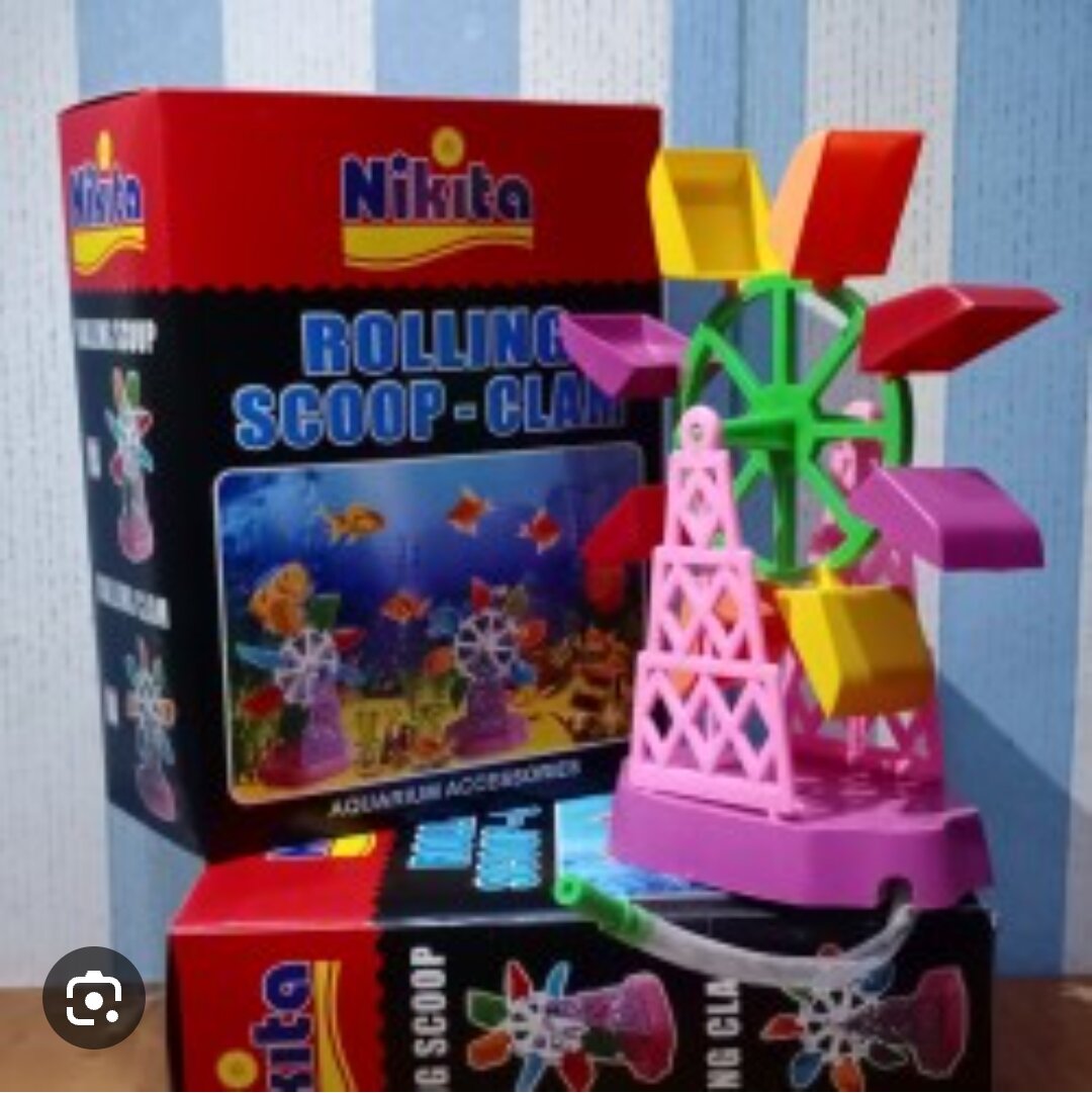 Hiasan Aquarium Mainan Airpump NIKITA STAR ROLLING SCOOP CLAM