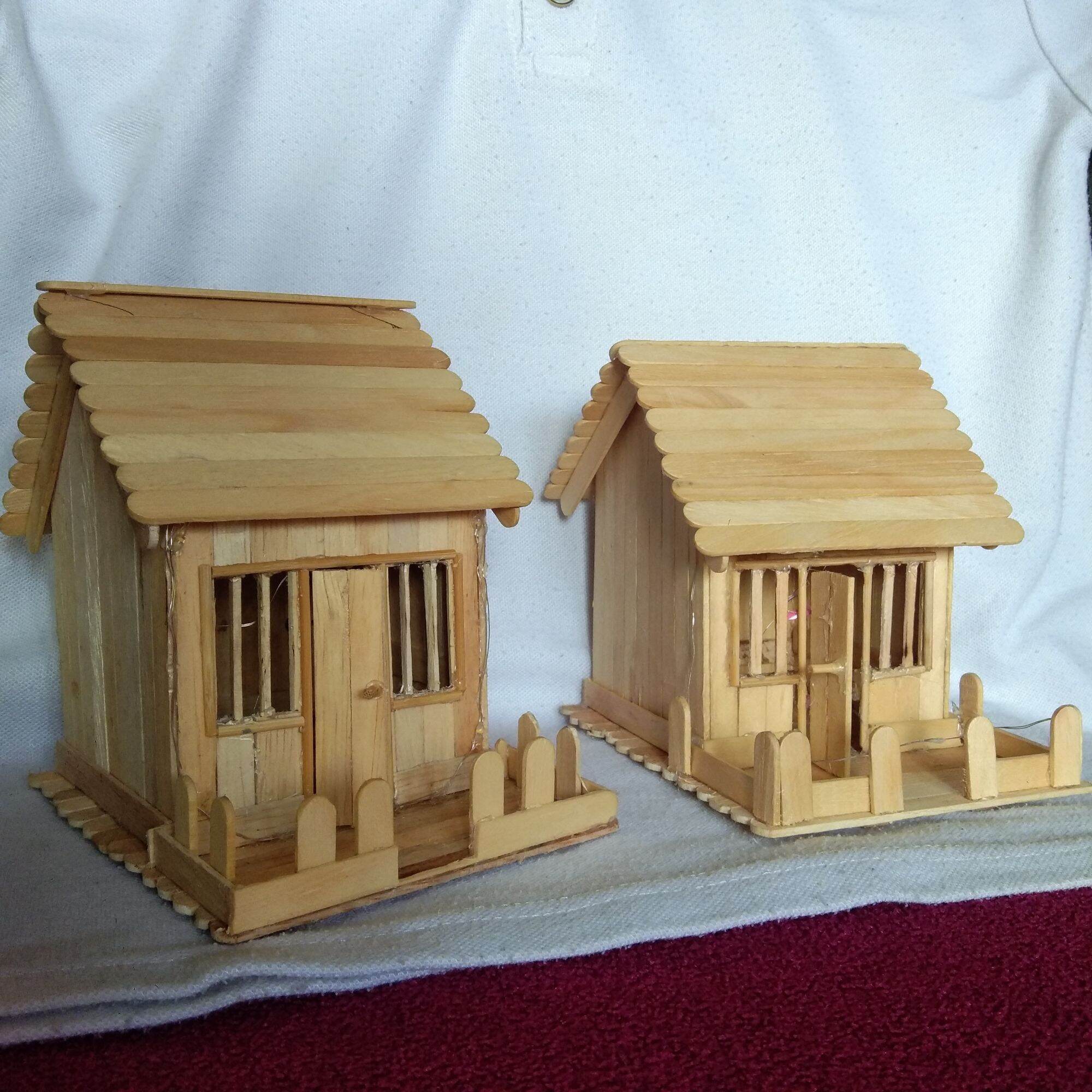 prakarya miniatur rumah dari stik es krim