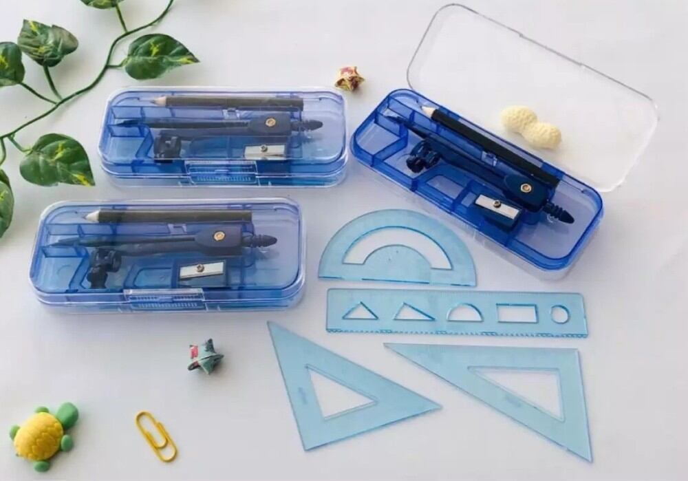 Jangka set/ math set/ jangka 1 set/ penggaris/ busur/ alat ukur/ jangka lengkap