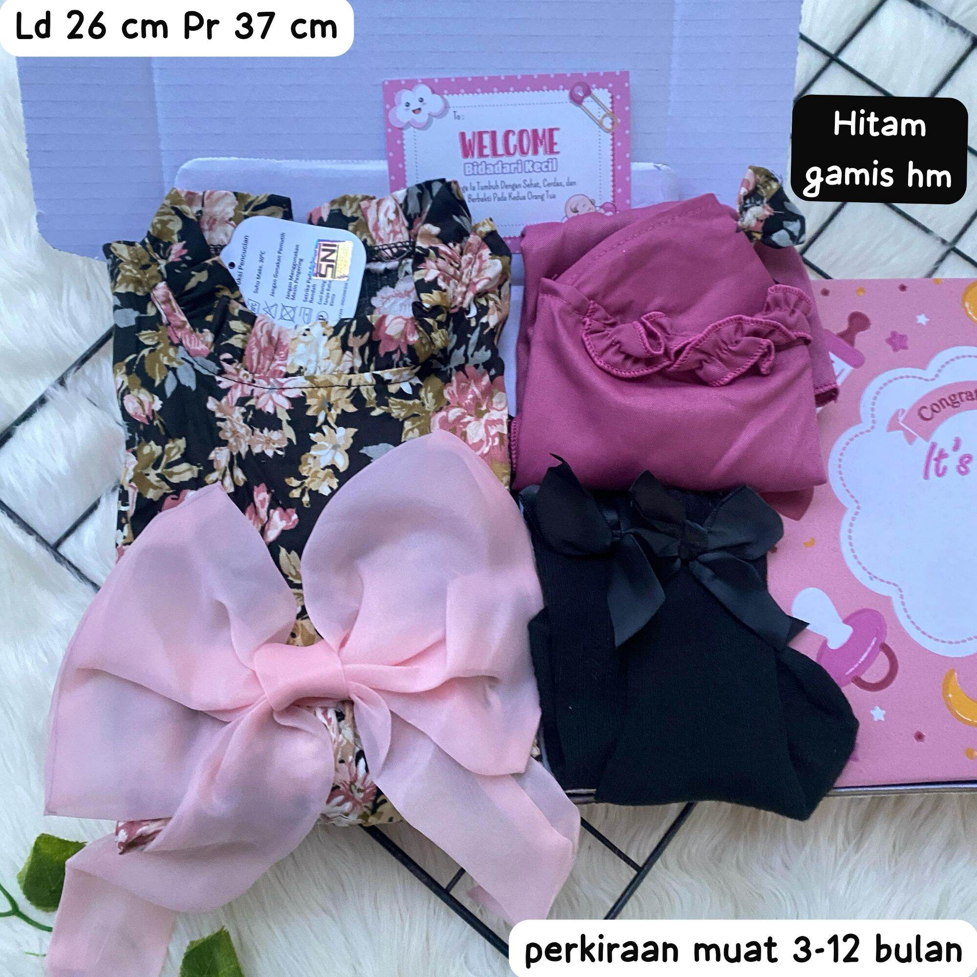 Hampers gamis bayi perempuan, baju aqiqah, Gamis newborn set hadiah baby girl