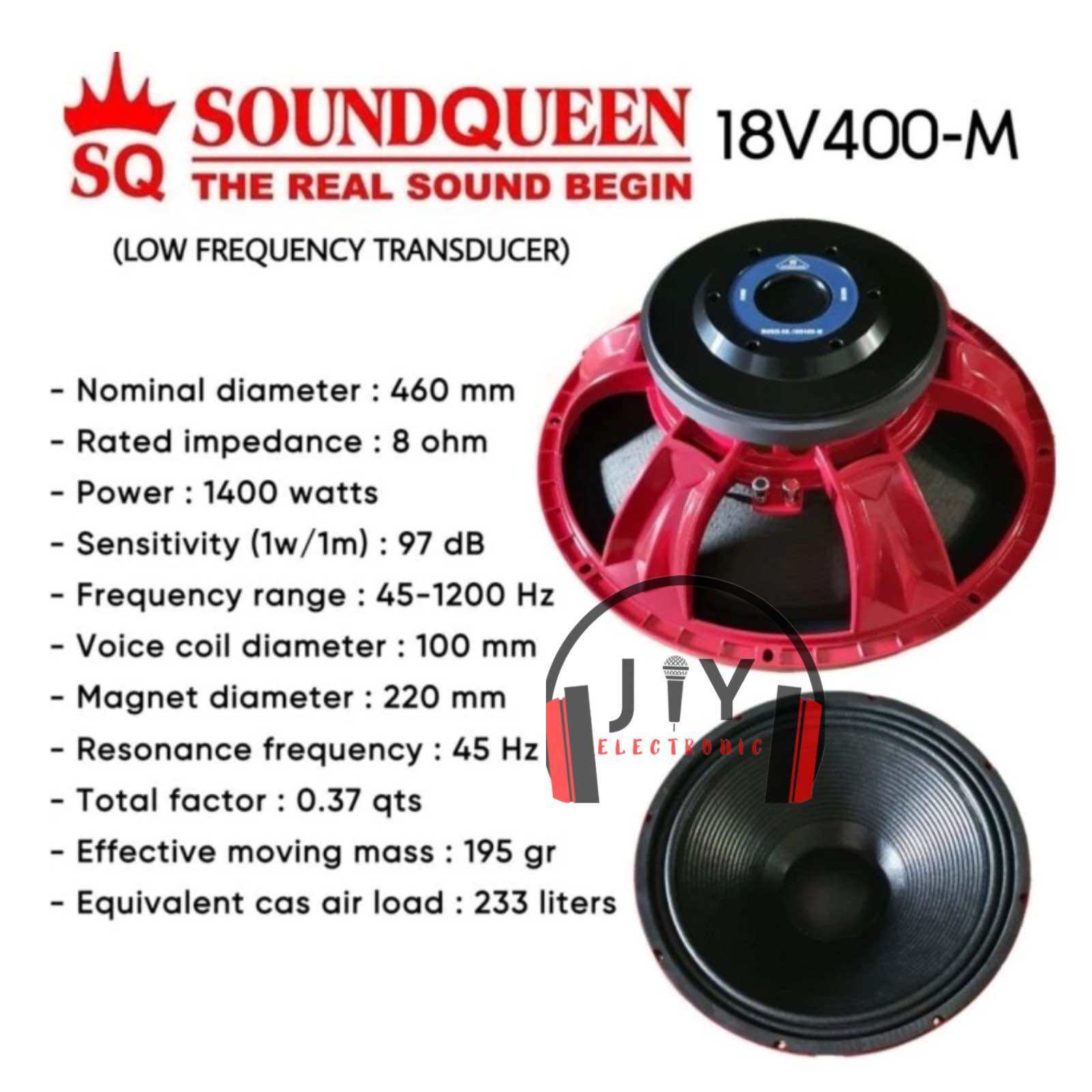 Speaker Komponen SoundQueen Sound Queen 18V400-M 18 V400 Original
