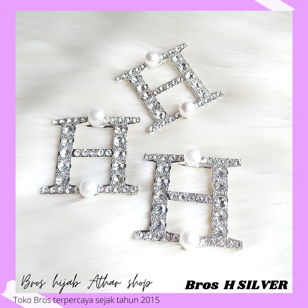 pin Bros baju huruf H bross hijab murah brooch import best seller 
