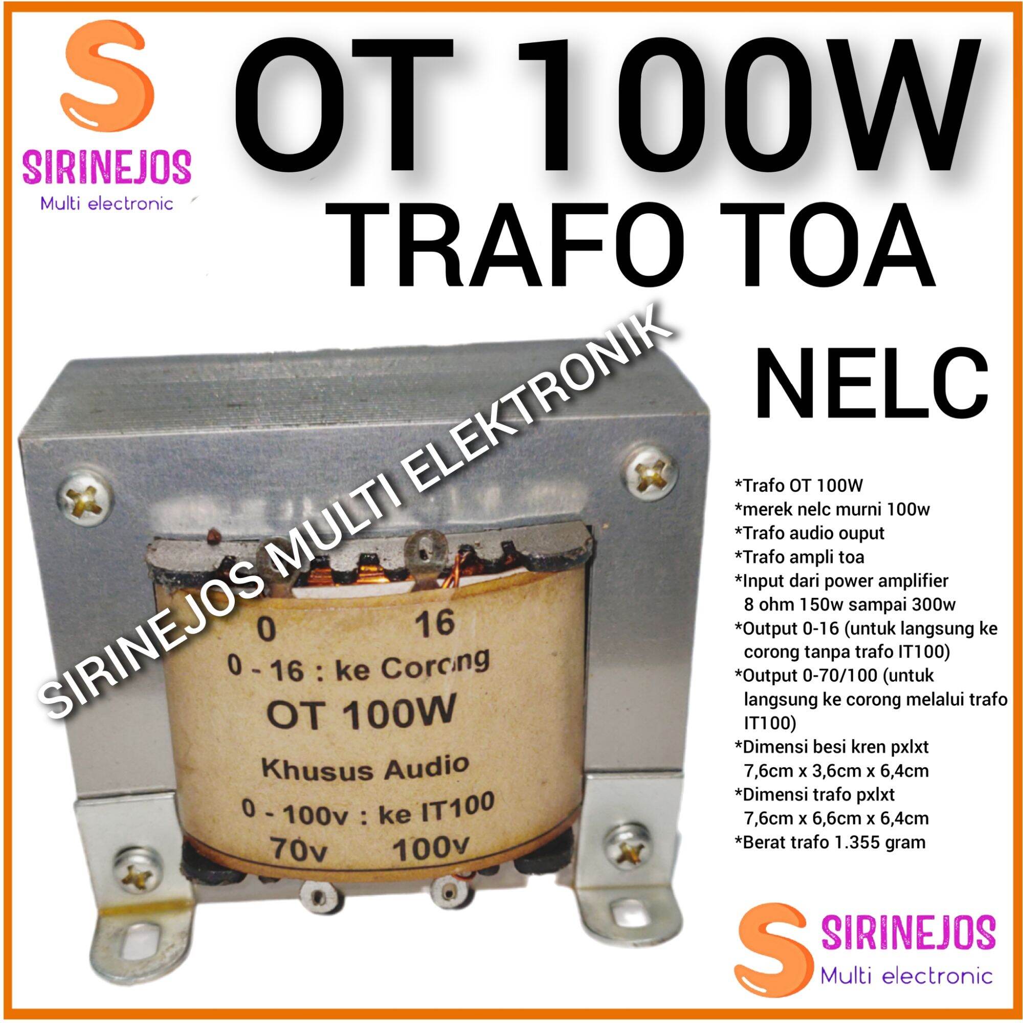 TRAFO OT 100W NELC AMPLIFIER TRAFO OT AMPLI TOA TRAVO OT POWER TRAFO