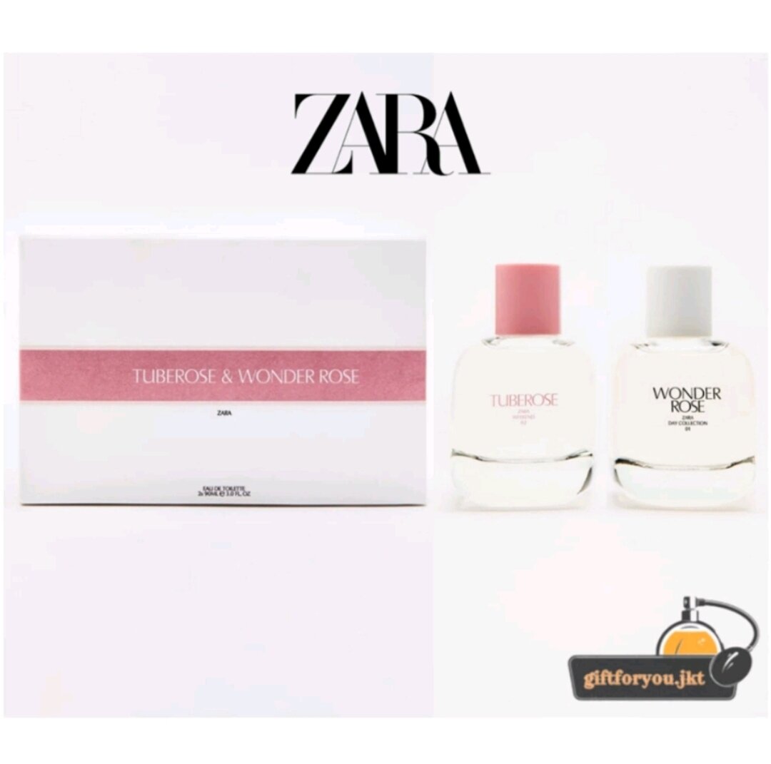 Parfum Zara Paket Isi Botol Wonder Rose Tuberose 2x90 ml