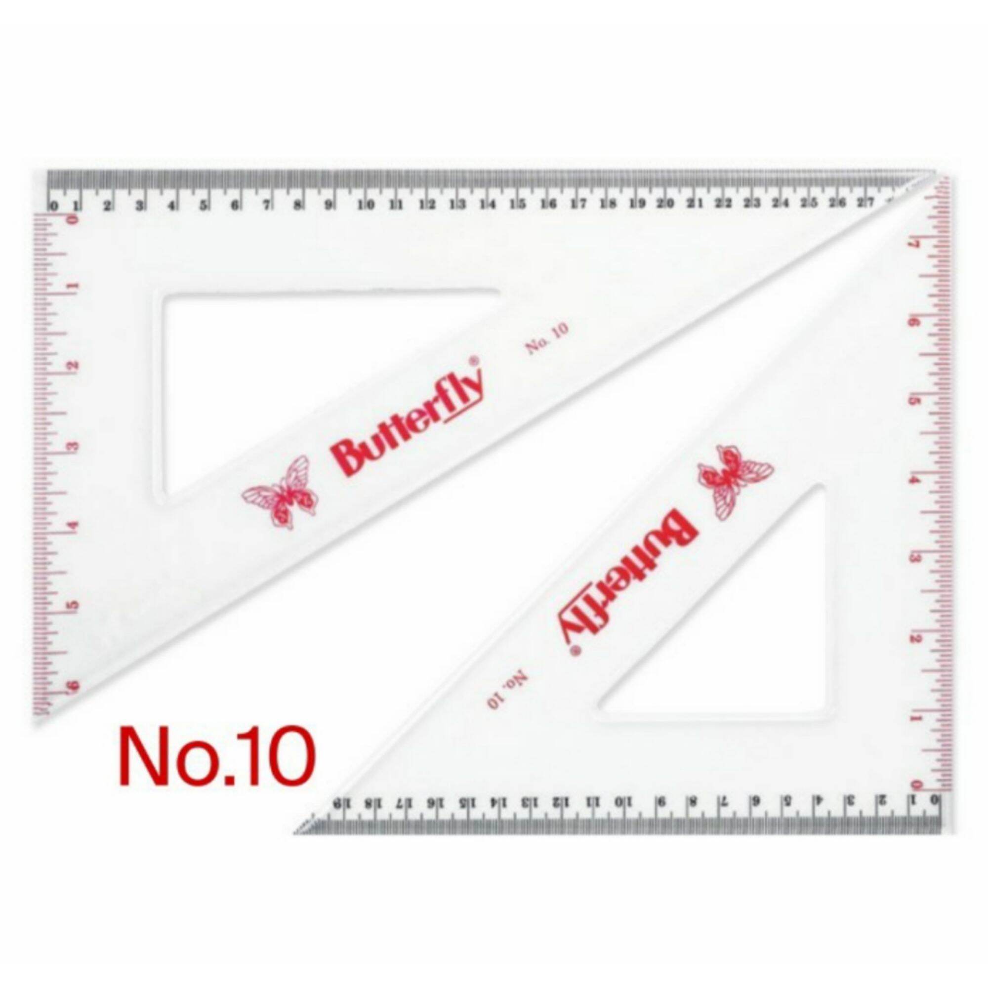 PENGGARIS SEGITIGA/ TRIANGLE RULE BUTTERFLY NO. 6-8-10-12 / 2 pcs/set