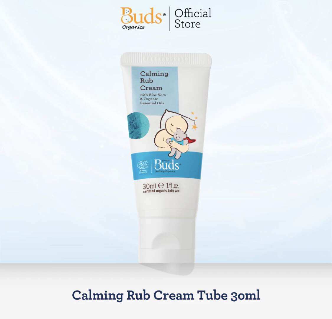 Buds Organic Calming Tummy Rub Cream Tube / Jar / 30ml dan 50ml / tub / krim kolik bayi dan anak / perut kembung / masuk angin / melegakkan pernafasan