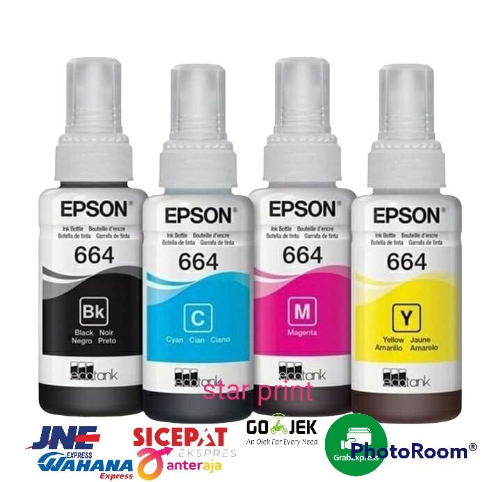 1 Set Tinta Epson 664 Original Tipe Printer L100 L110 L111 L120 L130 L132 L200 L210 L211 L220 3356