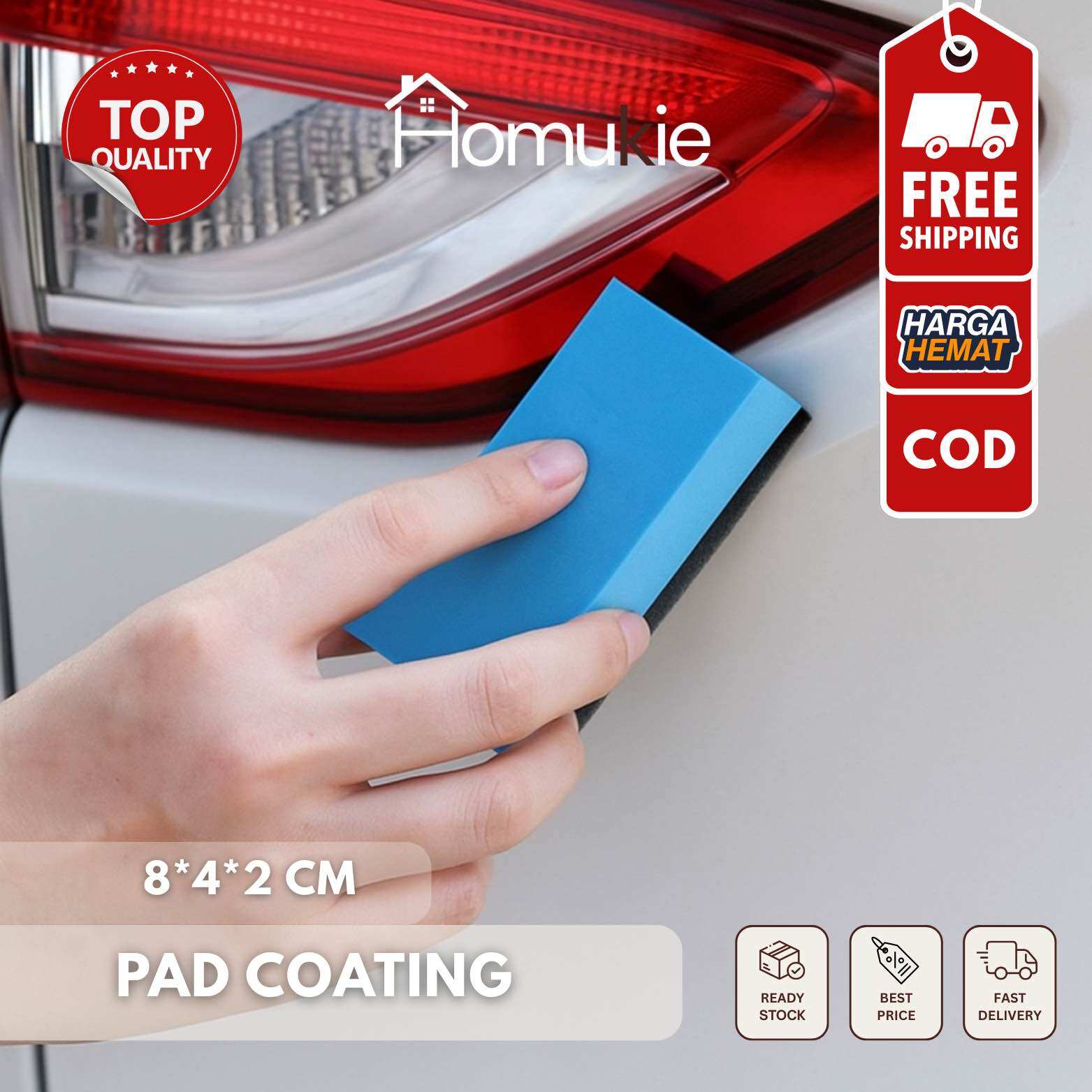 Homukie - Sponge Pad Applicator for Waxing Coating Detailing Sealant for Motorcycles and Cars Harga 1,000 rupiah*Gratis Ongkir